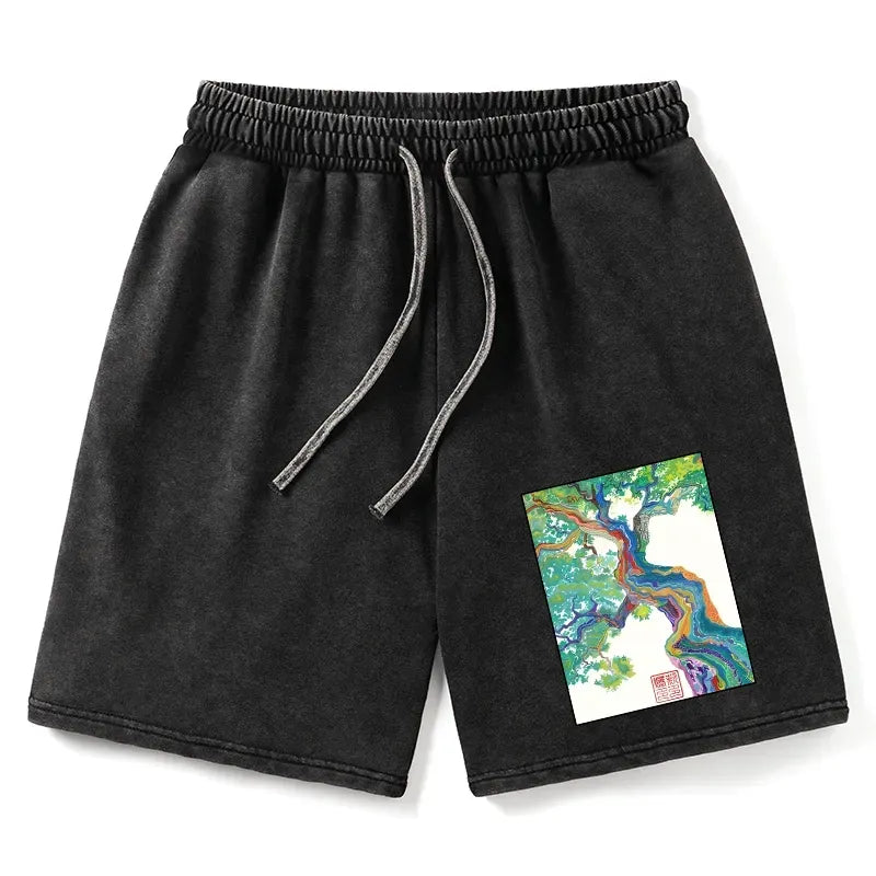 Kyoto-Lion Colorful Magic Tree Washed Shorts