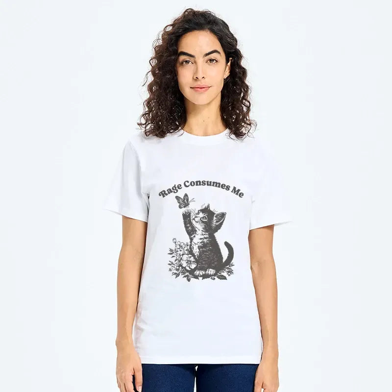 Japanese vintage kitten meme t-shirt