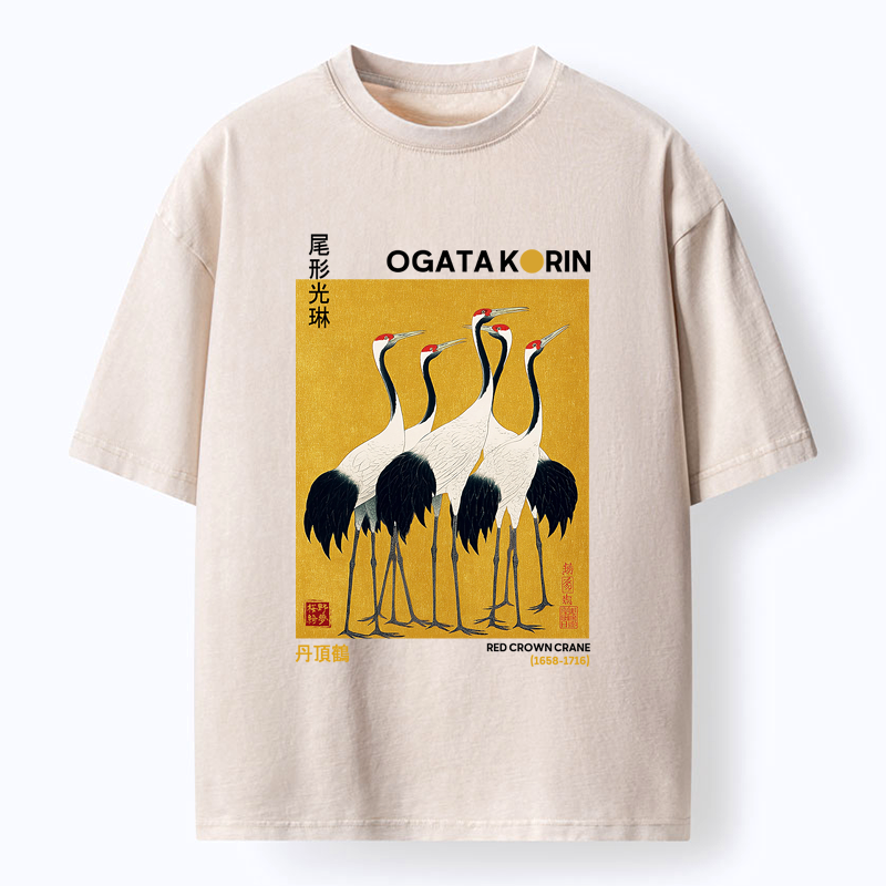 Kyoto lion dance cranes t-shirt