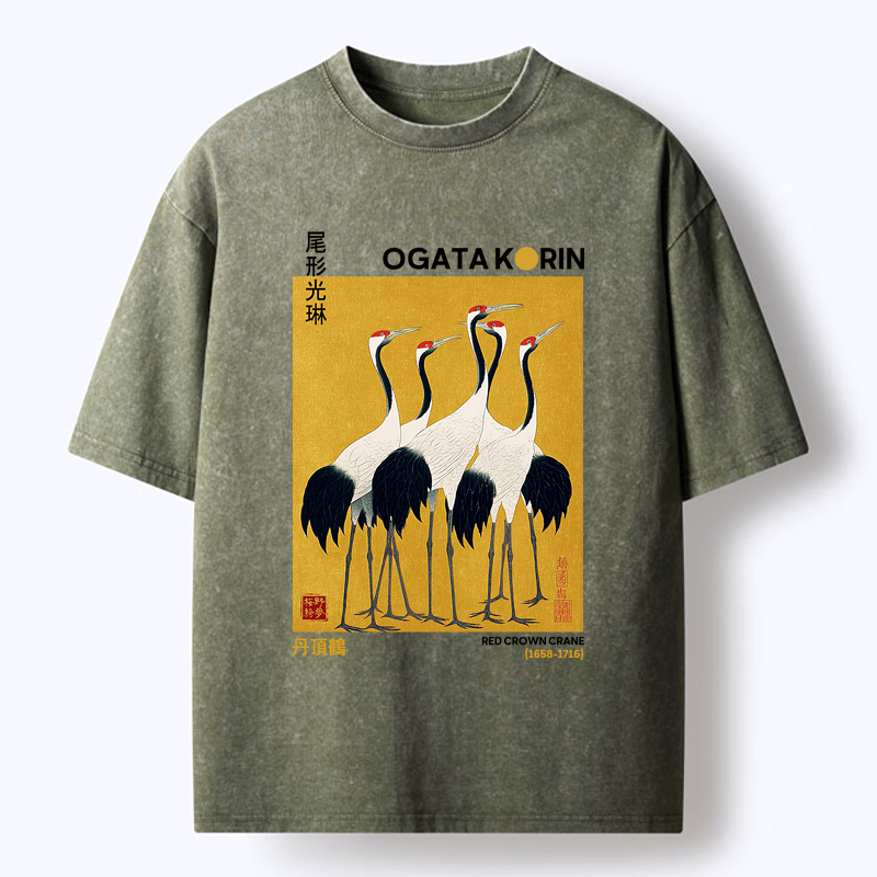 Kyoto lion dance cranes t-shirt
