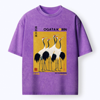 Japanese crane washed t-shirt