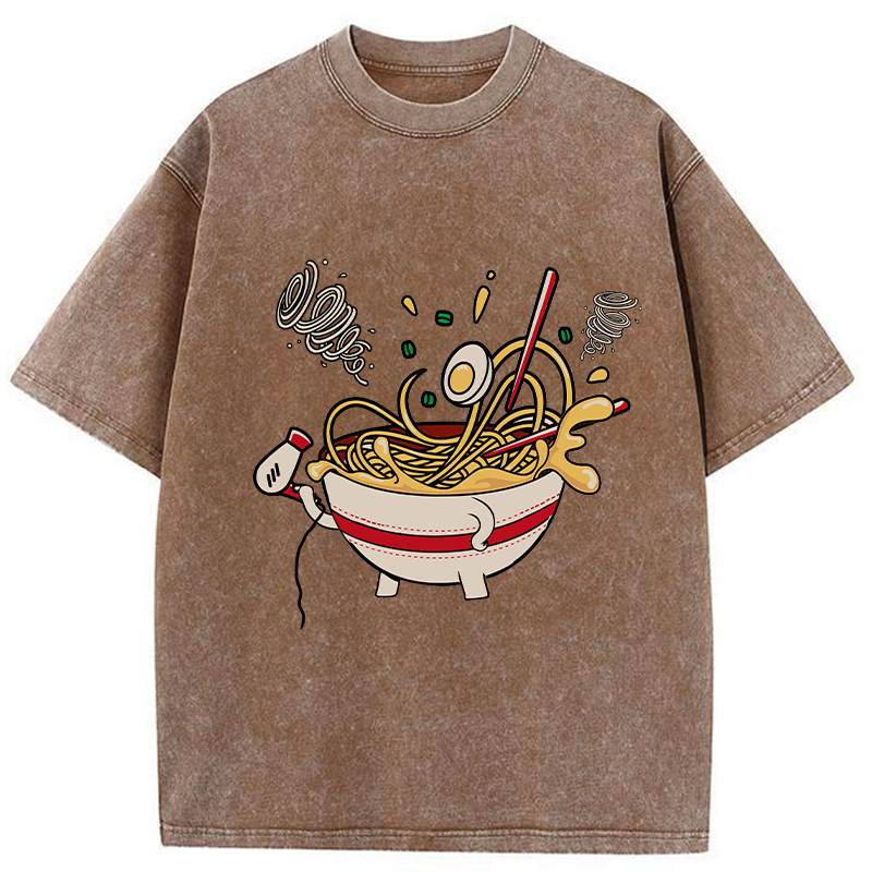 washed japanese ukiyo-e ramen t-shirt