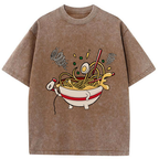 washed japanese ukiyo-e ramen t-shirt