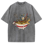 Kyoto-Lion Ramen In The Wind Washed T-Shirt
