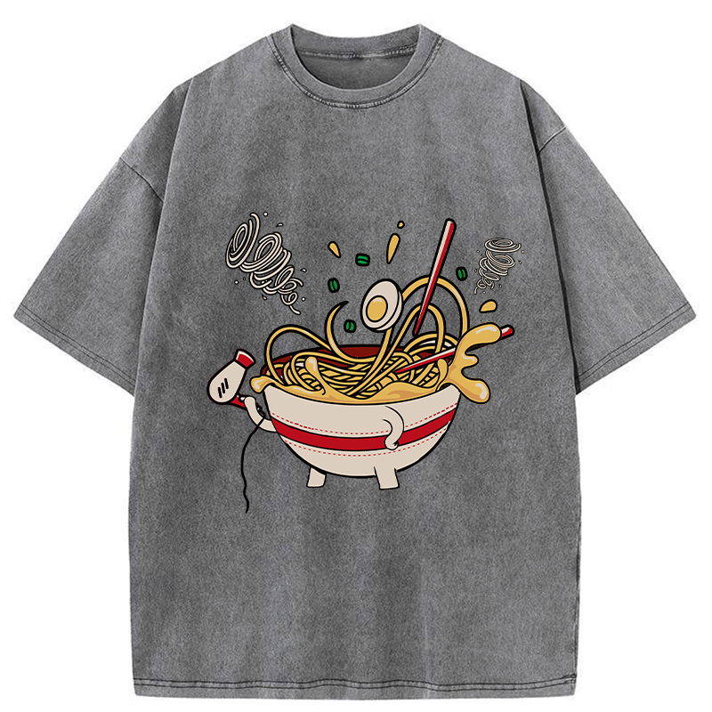 Kyoto-Lion Ramen In The Wind Washed T-Shirt