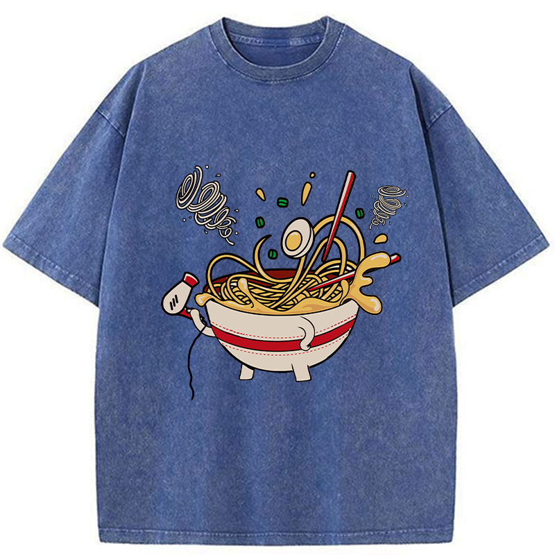 washed japanese ukiyo-e ramen t-shirt