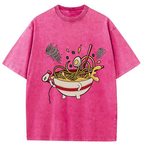 washed japanese ukiyo-e ramen t-shirt