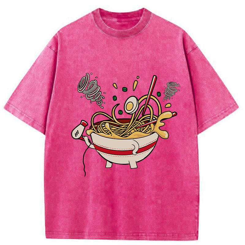 washed japanese ukiyo-e ramen t-shirt
