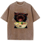 Black Cat Ramen T-Shirt Gift for Him