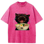 Black Cat Ramen T-Shirt Gift for Him