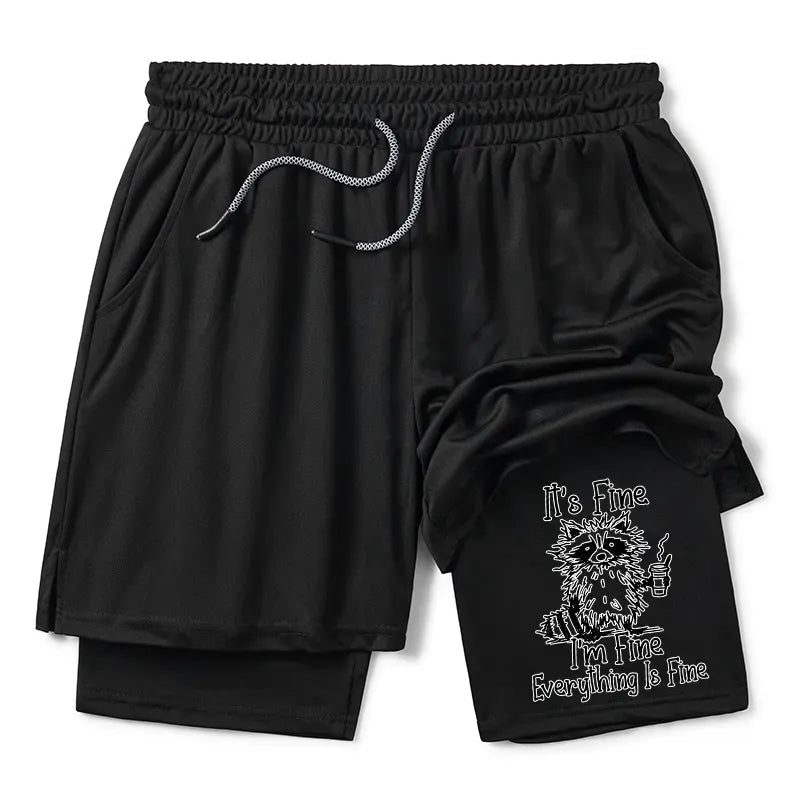 Kyoto-Lion Raccoon Fine Meme Training Shorts