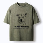 Kyoto-Lion Stubborn Dog Defending His Point Washed T-Shirt