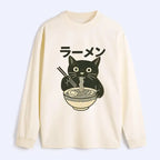 Black Cat Ramen Long Sleeve T-Shirt