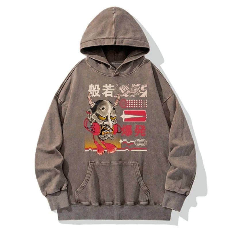 unisex hannya mask hoodie for streetwear