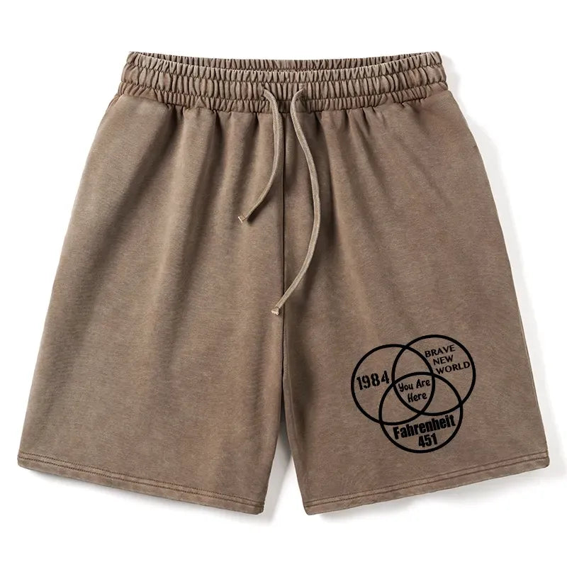 Kyoto-Lion Multidimensional Thinking And Rebellion Washed Shorts