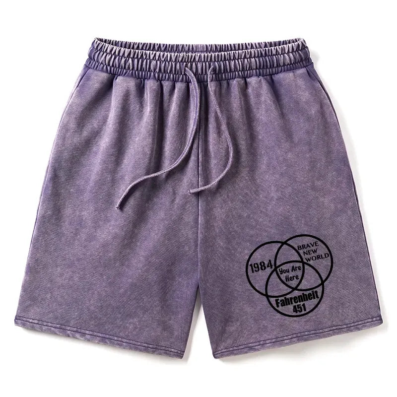 Kyoto-Lion Multidimensional Thinking And Rebellion Washed Shorts
