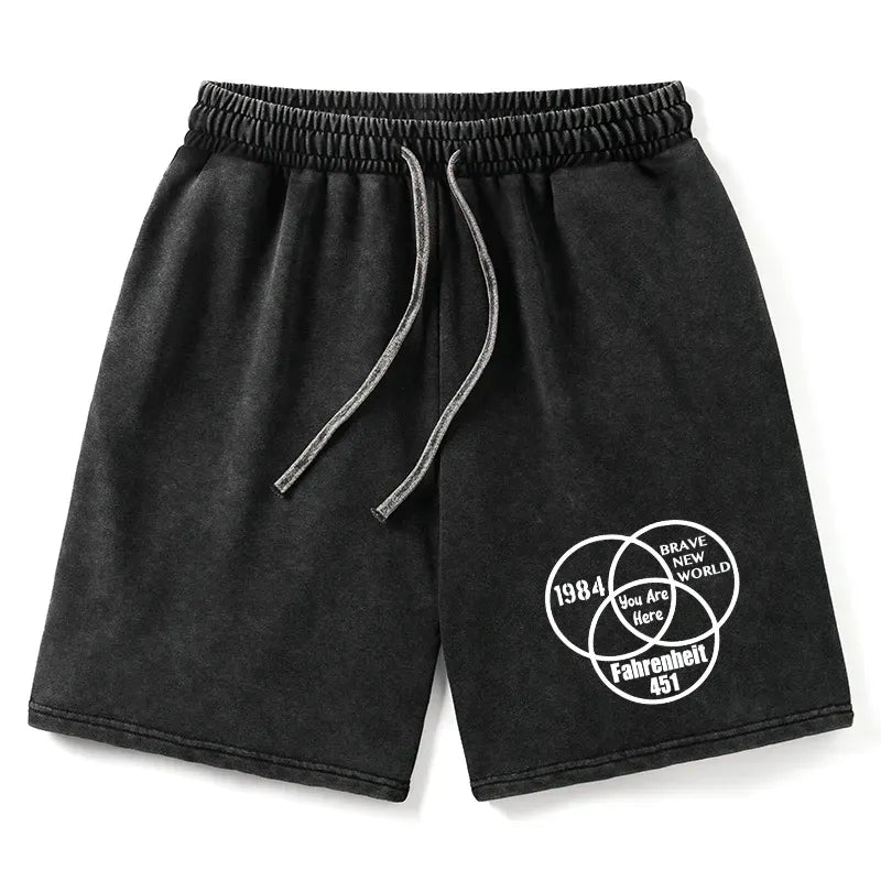 Kyoto-Lion Multidimensional Thinking And Rebellion Washed Shorts