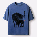 Kyoto-Lion Washed T-Shirt with Free Shipping