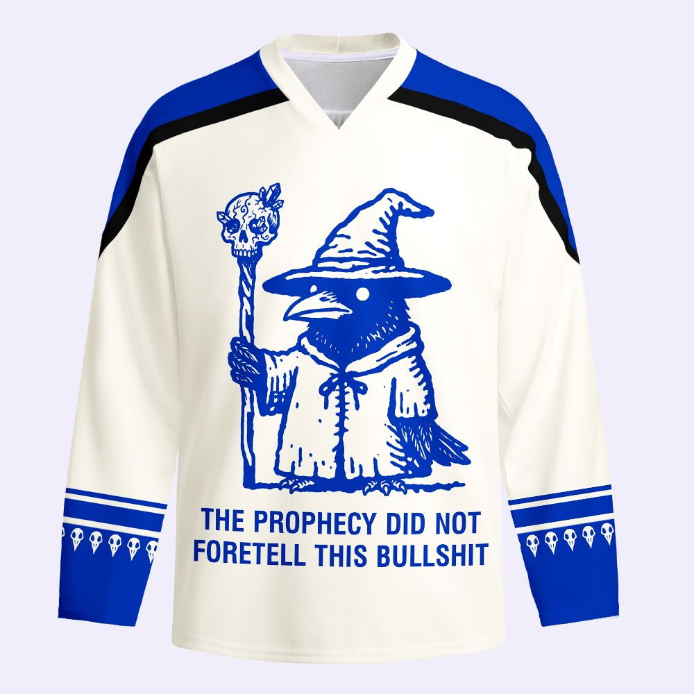 Kyoto-Lion Sarcastic Prophecy Crow Witch Long-Sleeve Hockey Jersey