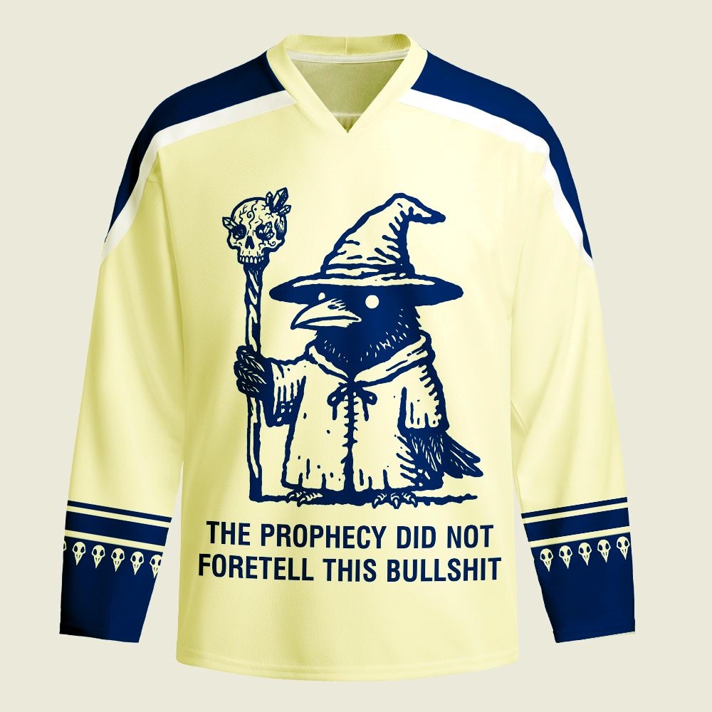 Kyoto-Lion Sarcastic Prophecy Crow Witch Long-Sleeve Hockey Jersey