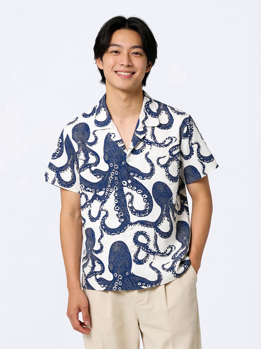 Kyoto-Lion Ocean Octopus Aloha Hawaiian Shirt