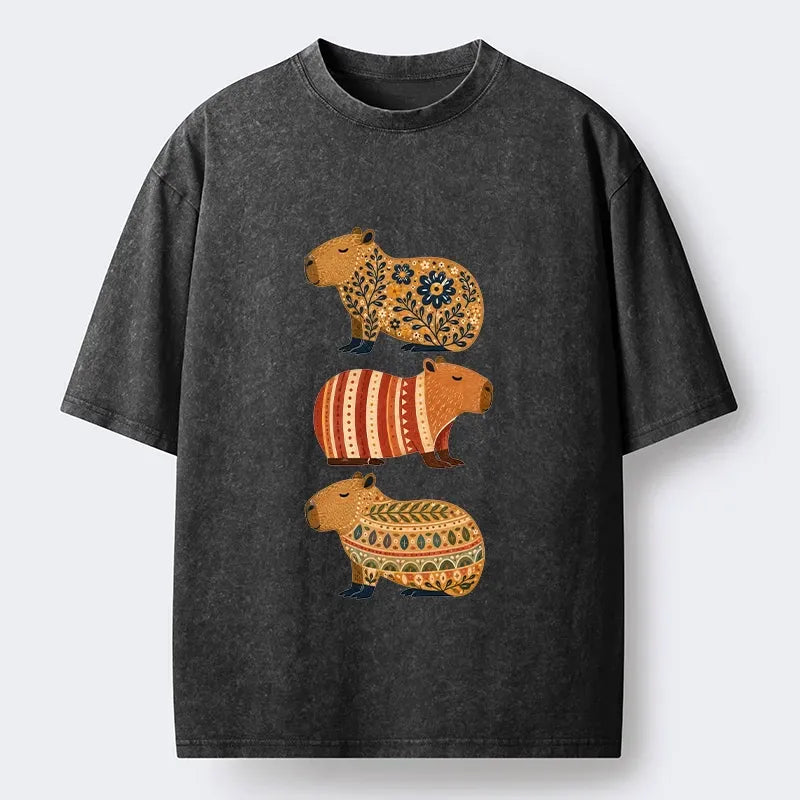 comfortable cotton capybara tee with free shipping