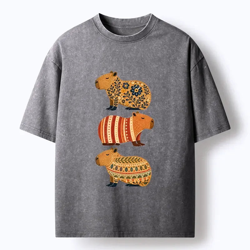 comfortable cotton capybara tee with free shipping