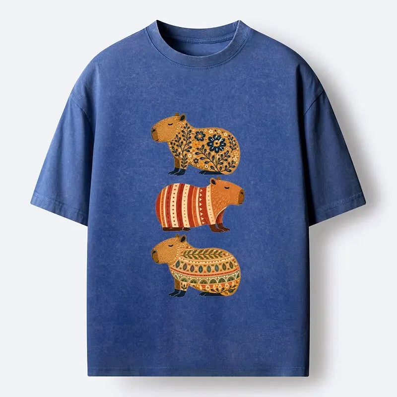 comfortable cotton capybara tee with free shipping