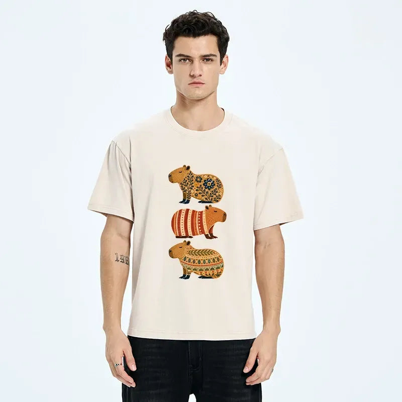 comfortable cotton capybara tee with free shipping