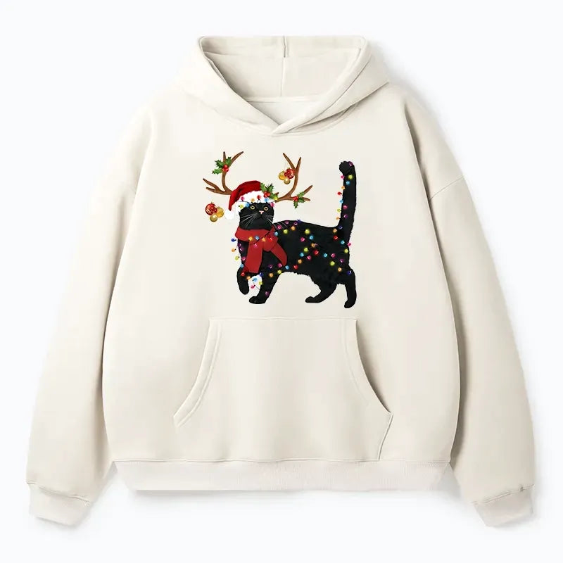 Christmas Black Cat Hoodie Gift Idea