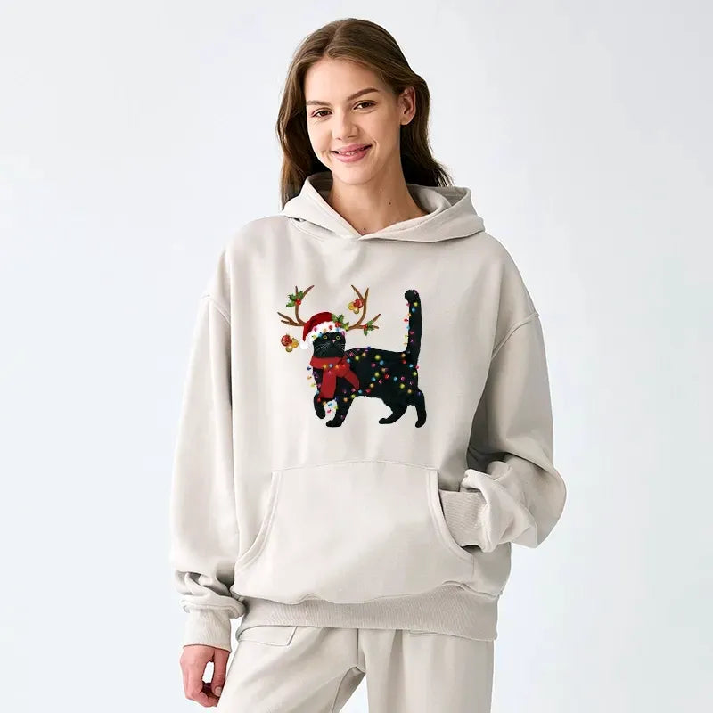 Japanese Retro Cat Hoodie on Sale