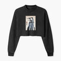 Kyoto-Lion Retro Sandhill Crane Washed Crop Sweatshirt