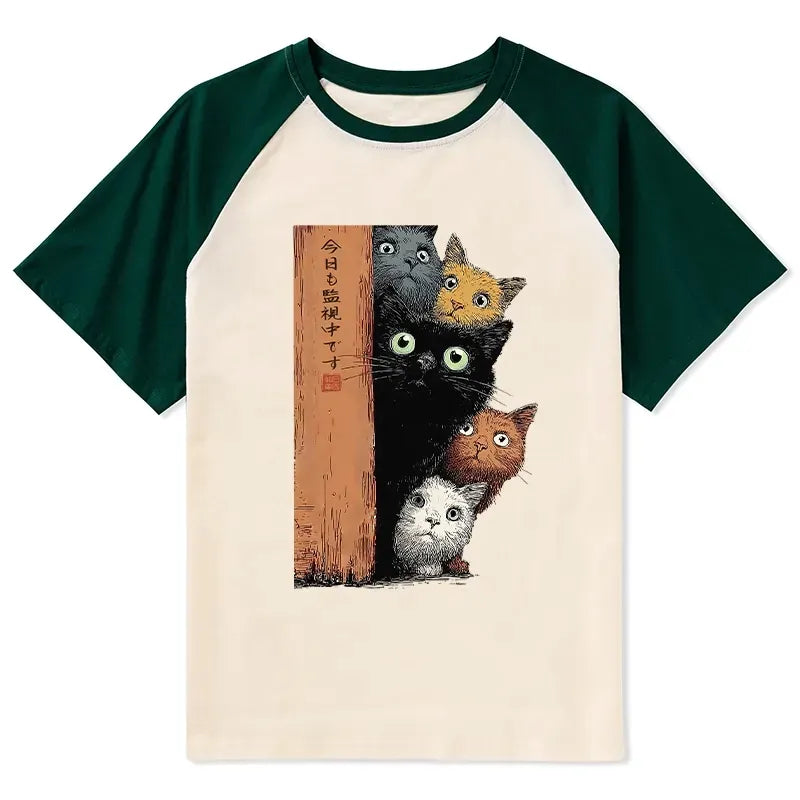 [Copy]Kyoto-Lion Zen Cat Relaxation£¬Everything's Out Of Control Raglan T-shirt