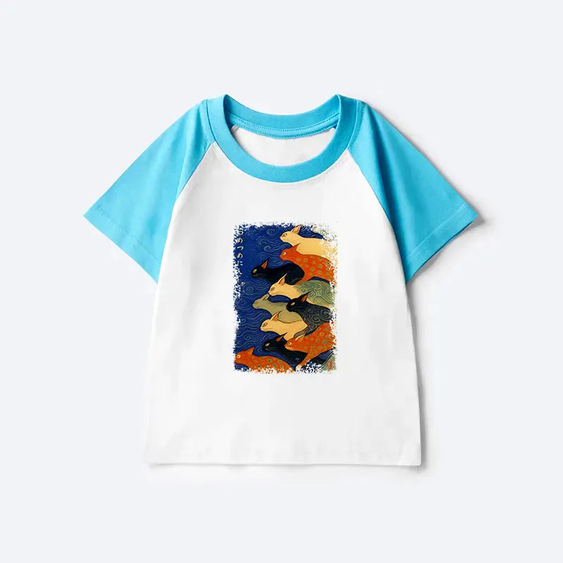 Japanese Kids Raglan T-Shirt for Daily Wear