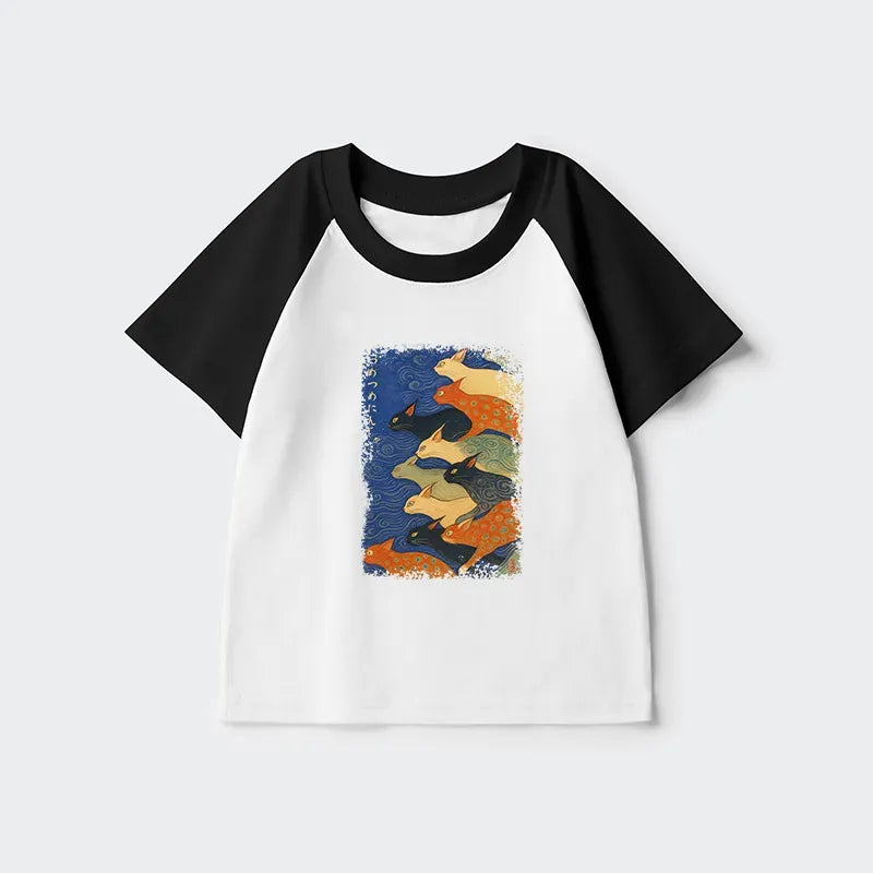 Kyoto-Lion Claw-some Ninja Kids Raglan T-shirt