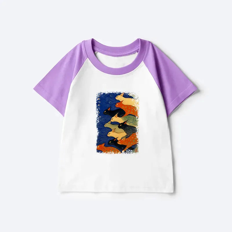 Japanese Kids Raglan T-Shirt for Daily Wear