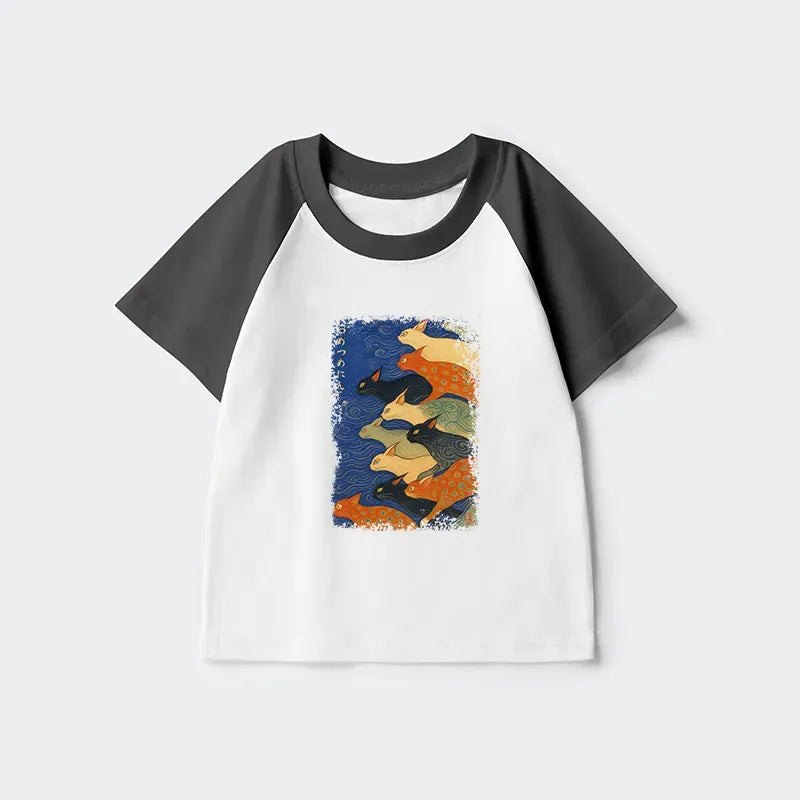 Japanese Kids Raglan T-Shirt for Daily Wear