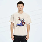 Kyoto-Lion Karate Duel Ghost Washed T-Shirt