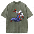 Kyoto-Lion Karate Duel Ghost Washed T-Shirt