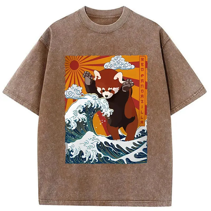 the great wave off kanagawa washed tee