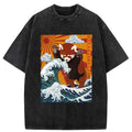 Kyoto-Lion The Great Wave Off Red Panda Washed T-Shirt