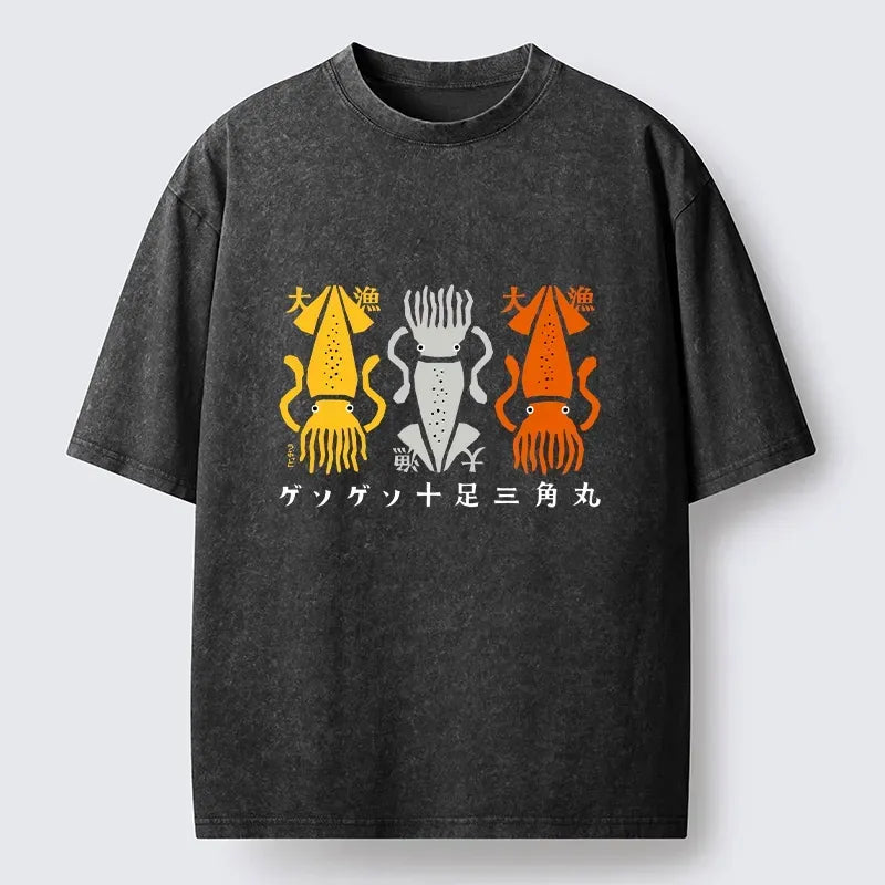 Squid Party Time Washed T-Shirt