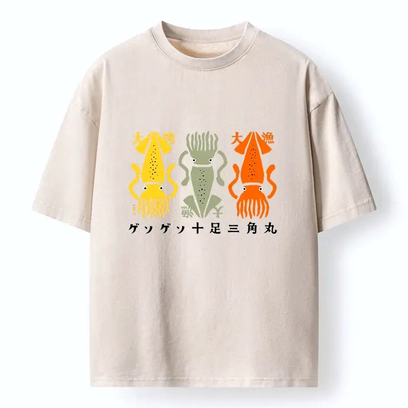 Tokyo?Tiger Meme Squid Party Time Washed T?-Shirt