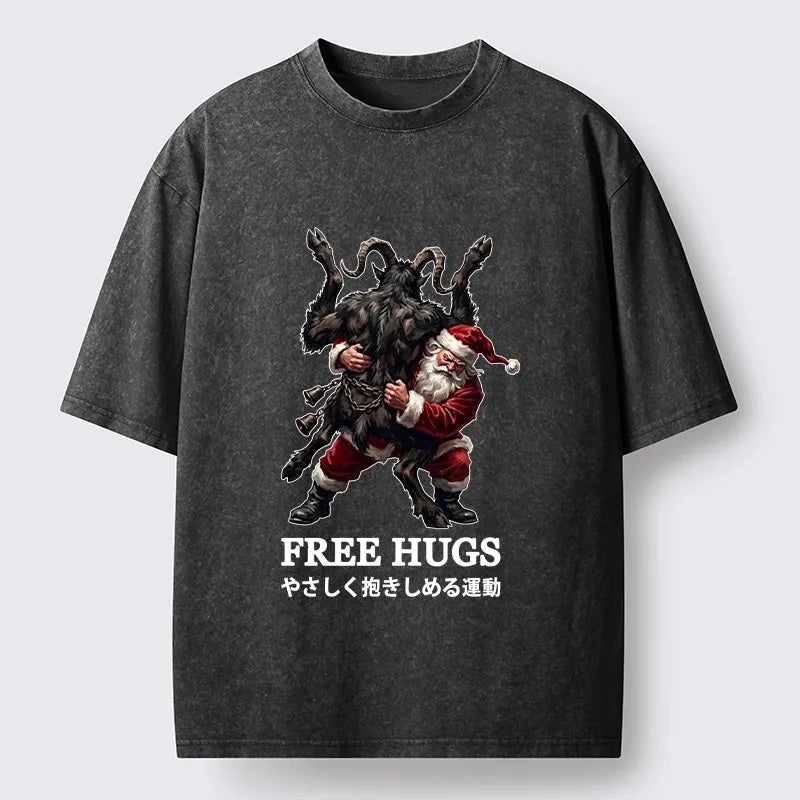 Kyoto-Lion Free Monster Hugs Washed T-Shirt