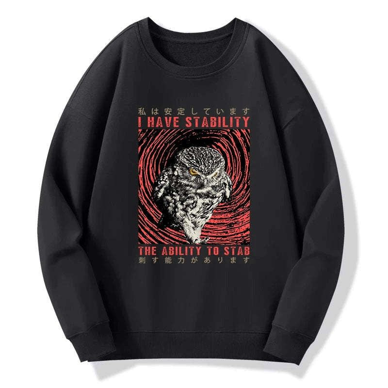 japanese owl sweatshirt for men