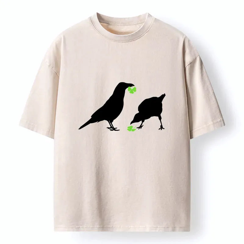Japanese Raven Washed T-Shirt for Gift