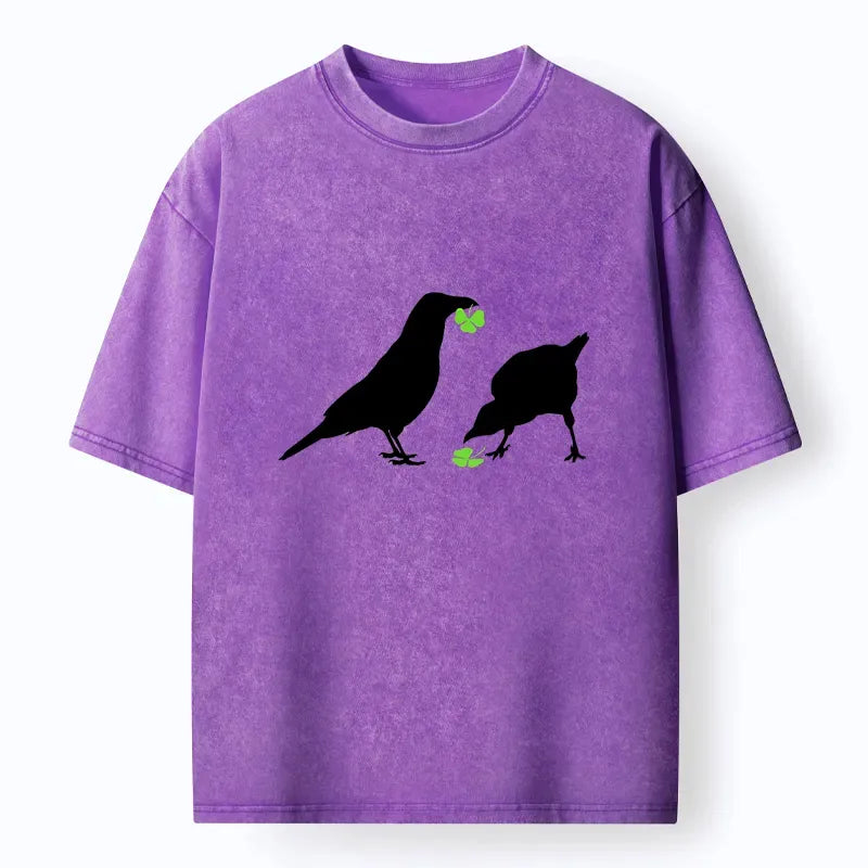 Japanese Raven Washed T-Shirt for Gift