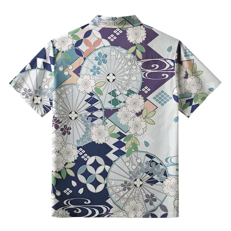 Kyoto Lion Ukiyo-e Hawaiian Shirt for Travel