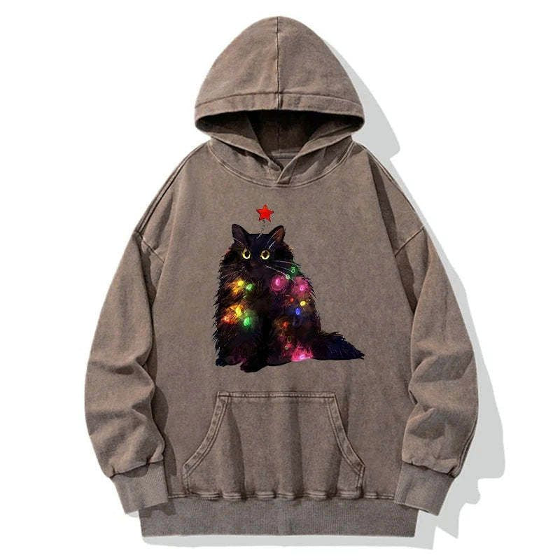 Japanese vintage cat hoodie for Christmas