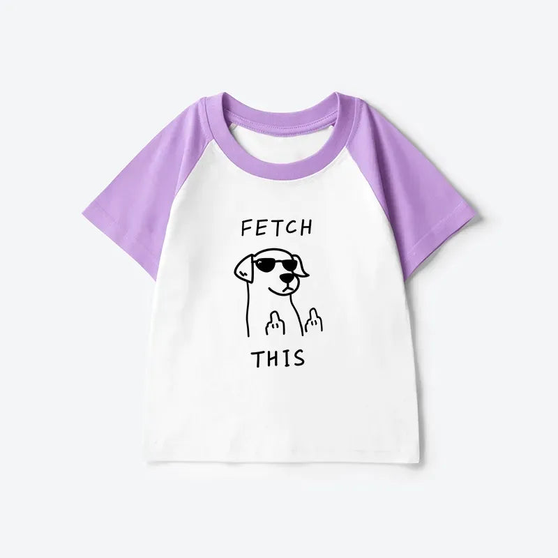 Kyoto-Lion Rebellious Dog Kids Raglan T-shirt